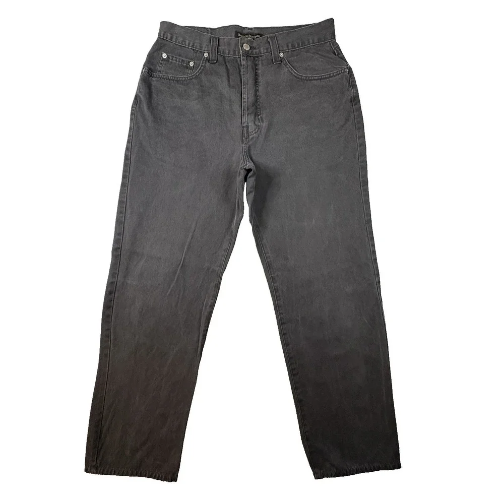 Banana Republic Laredo Men's 34x31 Black Straight Leg Button Fly Cotton Jeans